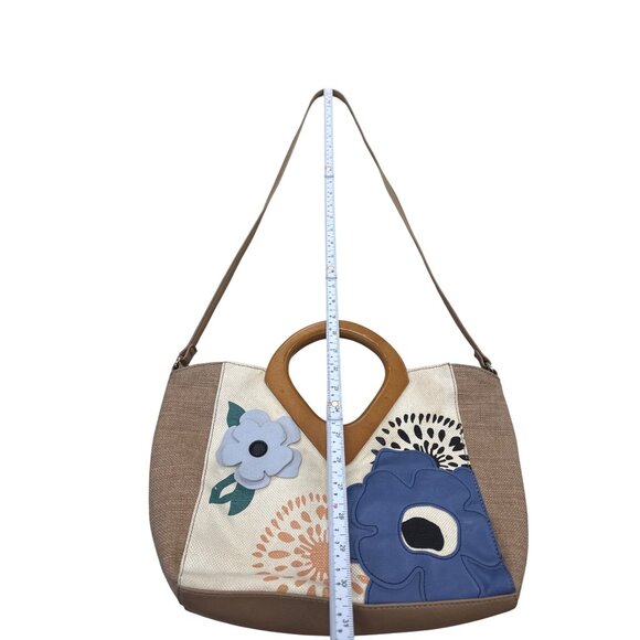 Relic Vintage Womens tan beige Canvas Floral Shoulder Bag SKU 7334 - Picture 6 of 16